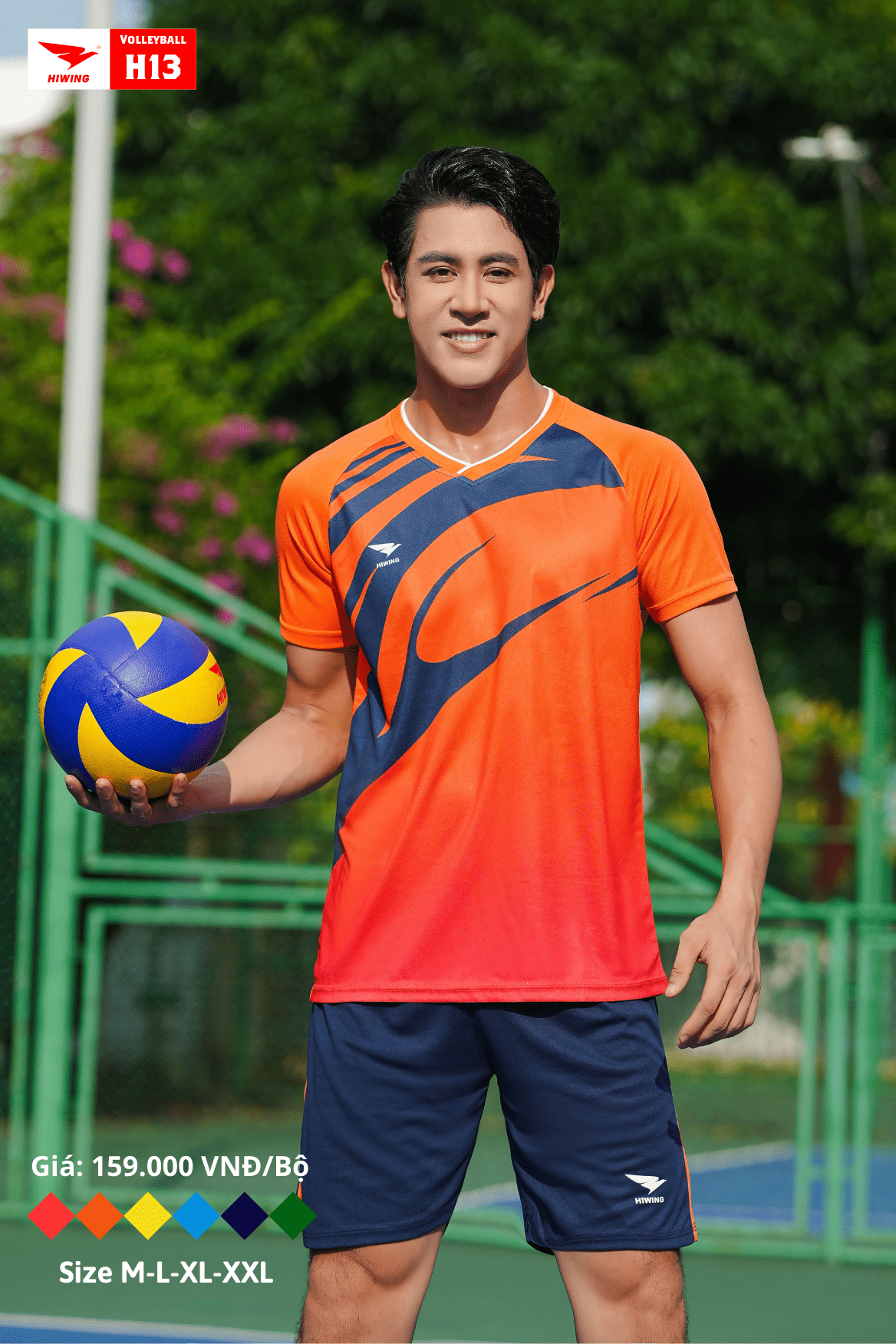 Áo bóng chuyền Nam Hiwing H13 màu Cam